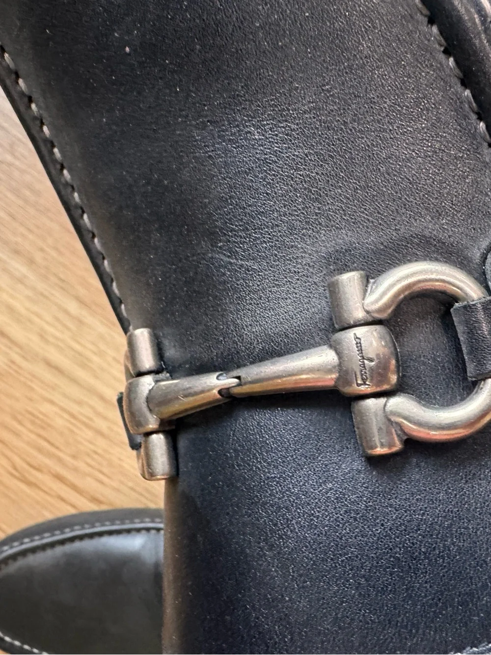 Salvatore Ferragamo Black Leather Bit Loafers - Men's